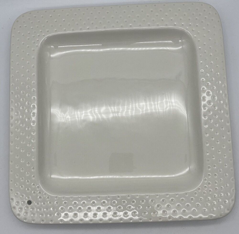 Nora Fleming White Swiss Dot K3 12 X 12 Retired Square Dish, Platter, Plate 